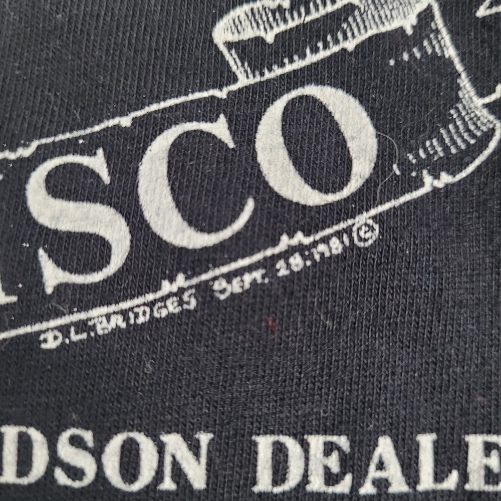Vintage 1981 Single Stitched Dudley Perkins Dragon Of The West Harley Tee Sz LG - Picture 9 of 9